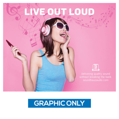 Live Out Loud banner with a pink design