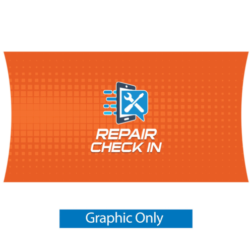 An orange color graphic design for repair check in